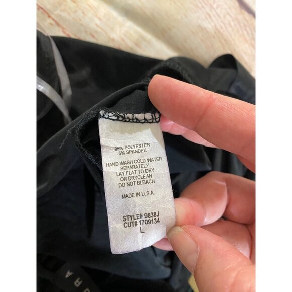 Sabora Women's Black Sheer High Slit Halter Jumpsuit - Large - Picture 14 of 14